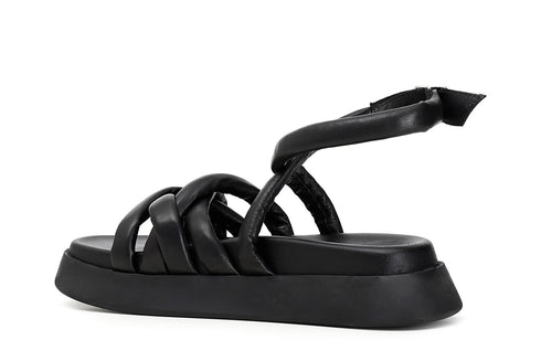 CafèNoir Donna Sandalo gabbia con tubolari in pelle C1FF1240N001 Nero